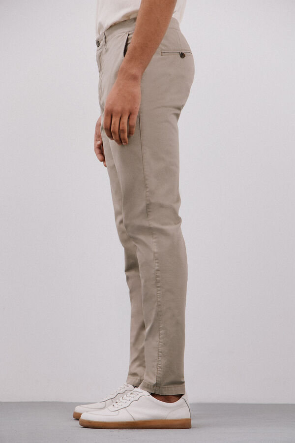 Cortefiel Calça calças chino slim fit com estampa Tostado