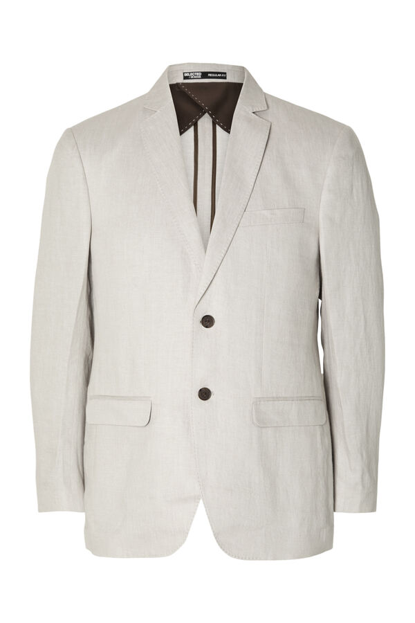 Selected Blazer Regular Fit 100% linho Castanho