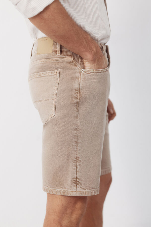 Cortefiel Bermuda denim color regular Beige