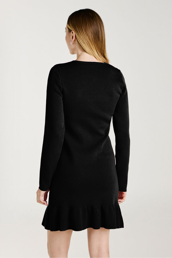 Vila Vestido de malha com viscose Preto