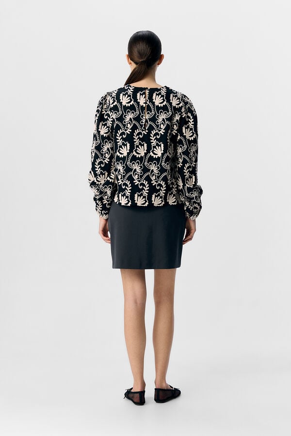 Object Blusa tejido bordado Negro