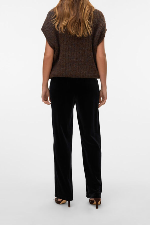 Vero Moda Pantal&oacute;n largo terciopelo Negro