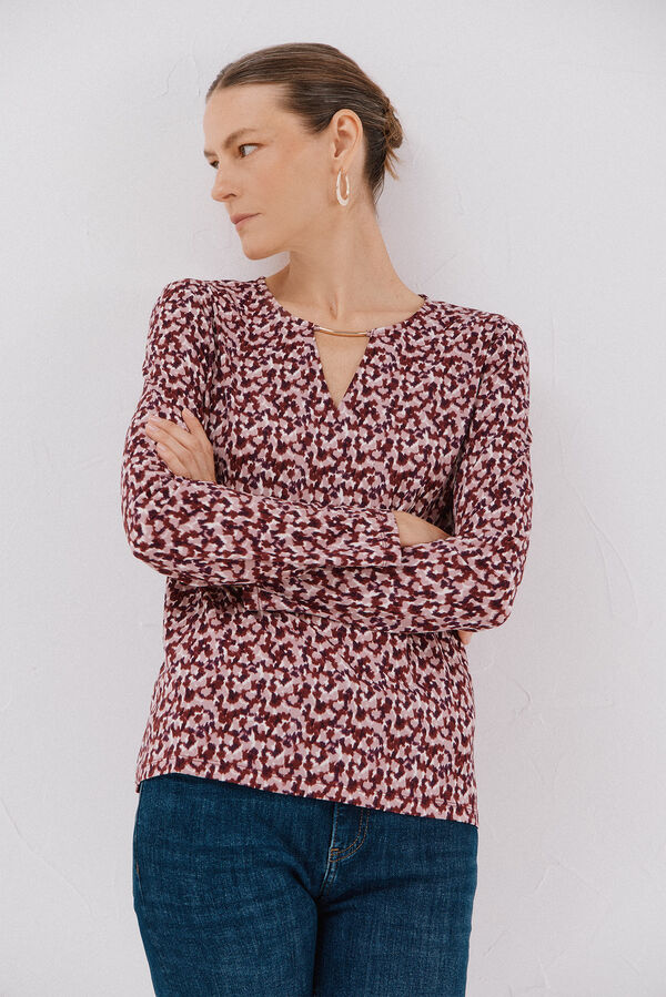 Cortefiel Top pieza dorada escote Multicolor