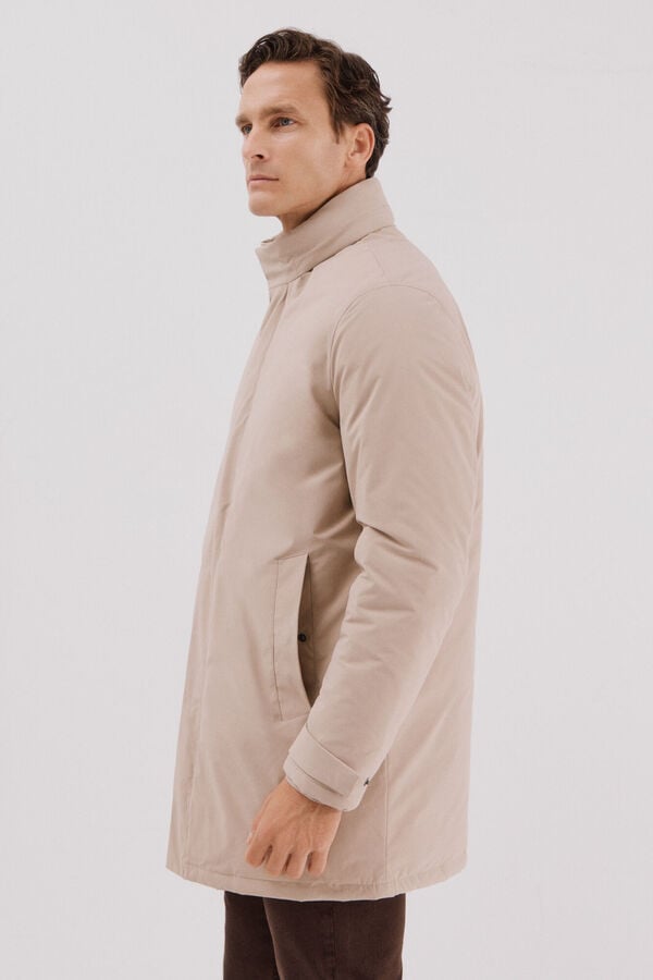 Cortefiel Parka t&eacute;cnica com vistas remov&iacute;veis Tostado