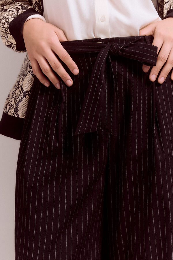 Slowlove Pantal&oacute;n sastre raya diplom&aacute;tica Estampado blanco