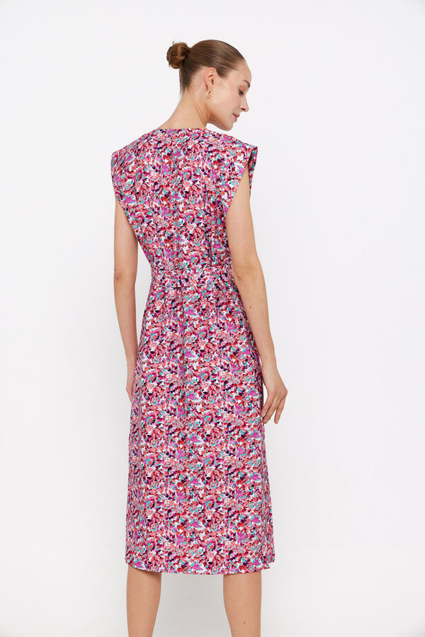 Cortefiel Vestido con bolsillos Estampado blanco