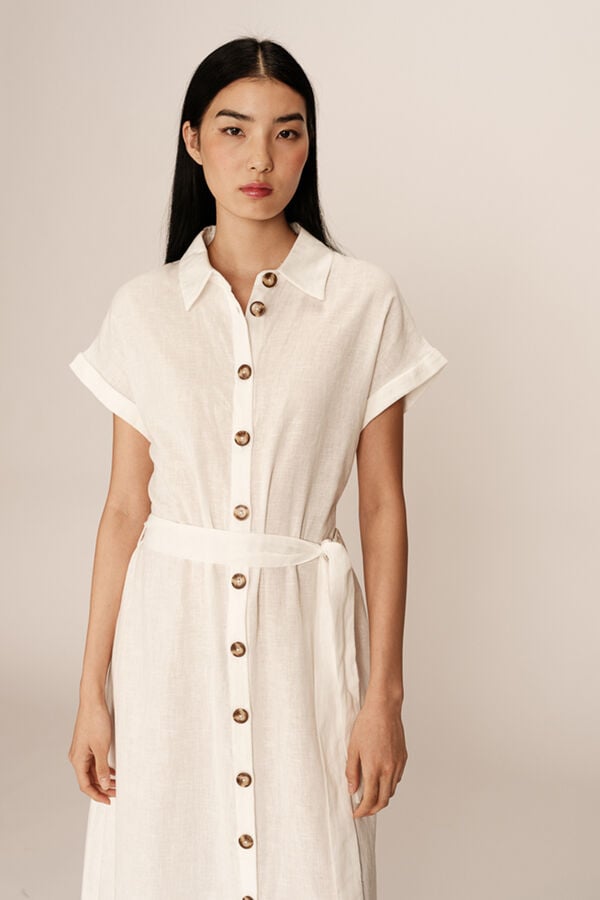 Grace & Mila Vestido camiseiro comprido Branco