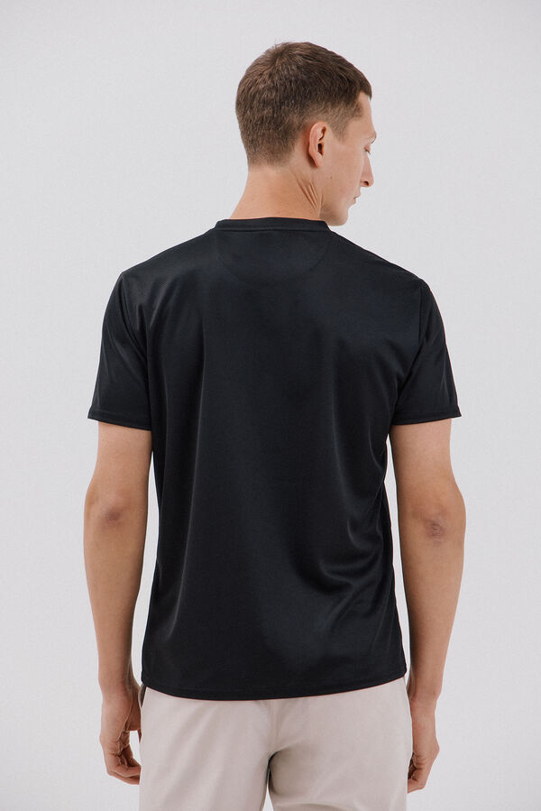 Cortefiel Camiseta t&eacute;cnica Negro
