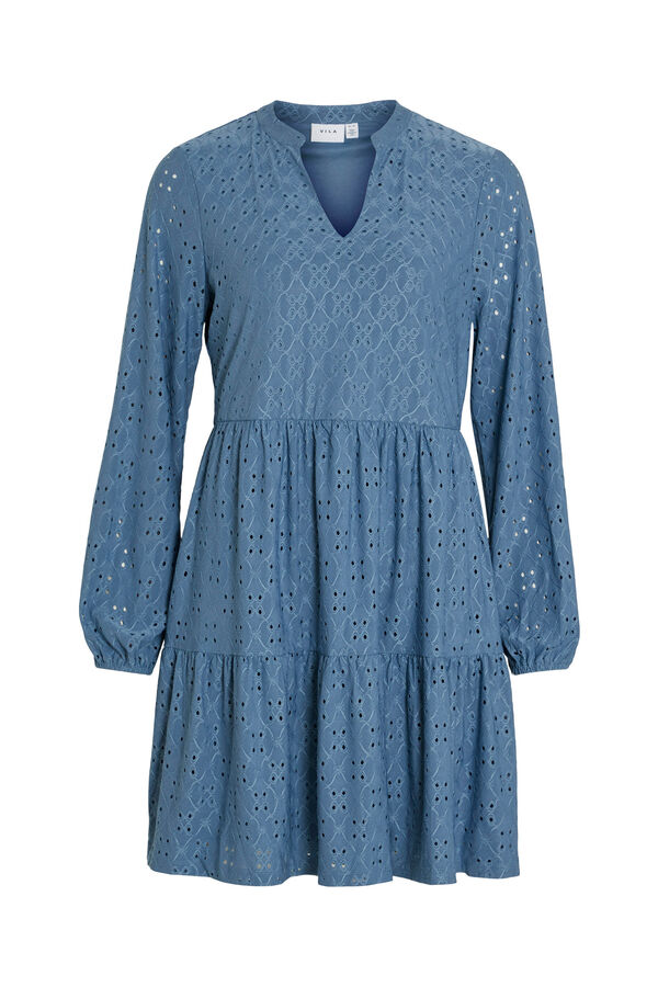 Vila Vestido troquelado Azul