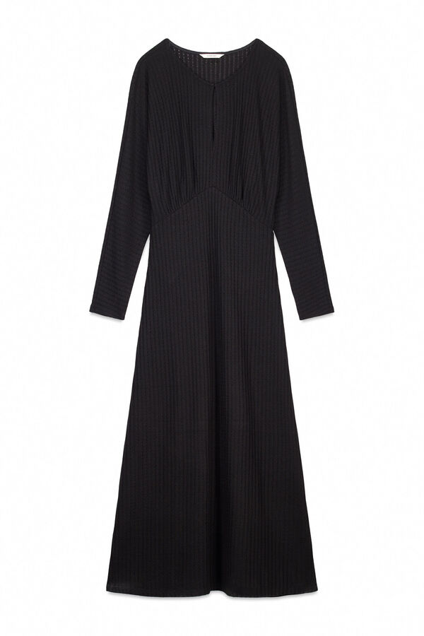 Slowlove Vestido estruturado com manga morcego Preto