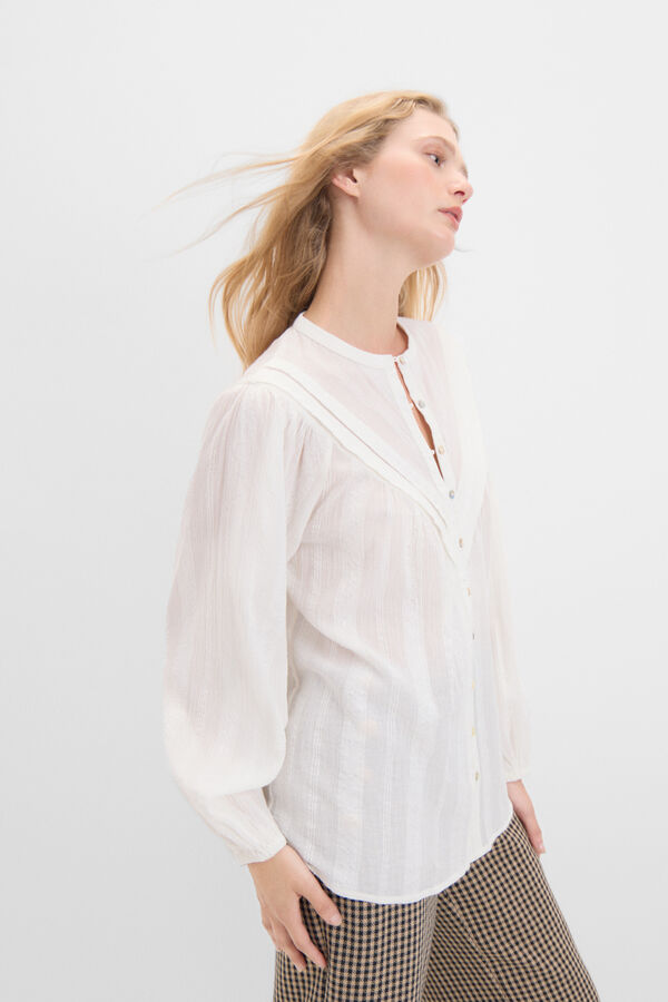 Cortefiel Blusa tejido estructura Blanco