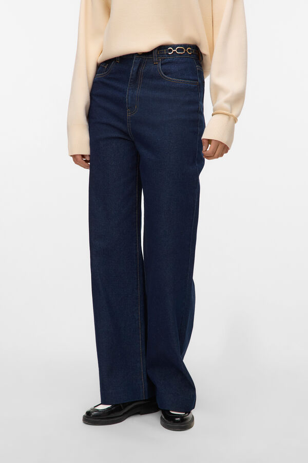 Vero Moda Pantal&oacute;n vaquero detalle cadena Azul marino