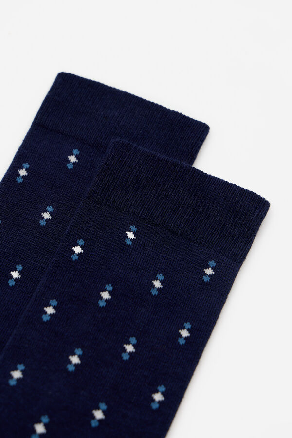 Cortefiel Meia micro desenho Azul