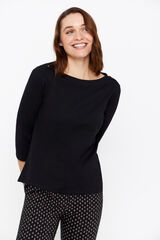 Cortefiel Camiseta b&aacute;sica btones Negro