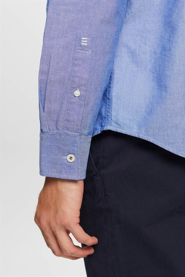 Esprit Camisa b&aacute;sica tipo oxford algod&atilde;o Azul