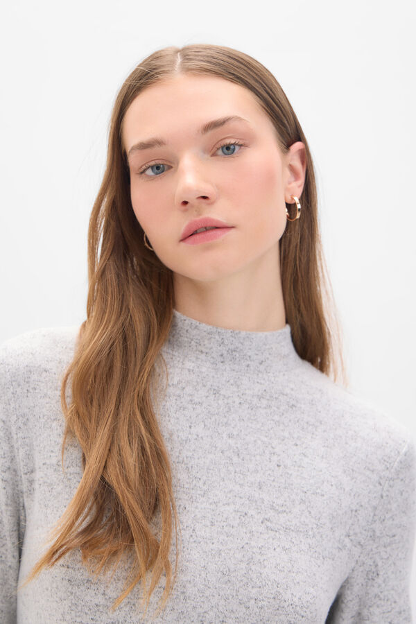 Cortefiel Camisola b&aacute;sica pesco&ccedil;o Perkins Cinzento