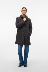 Vero Moda Abrigo de borreguito Gris oscuro