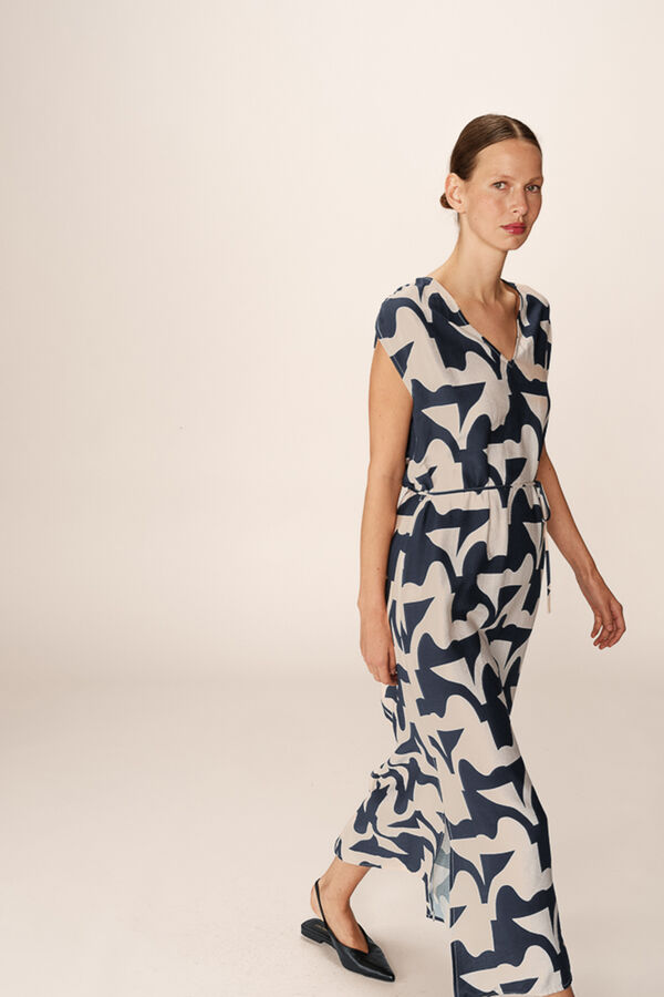 Grace & Mila Vestido longo com estampado geom&eacute;trica Azul