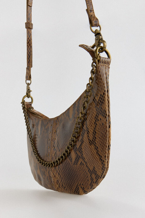 Slowlove Bolso serpiente tachuelas Estampado marr&oacute;n