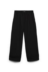 Vero Moda Pantal&oacute;n ancho con cintura el&aacute;stica Negro
