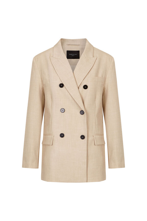 Cortefiel Blazer com lapelas largas Ecru