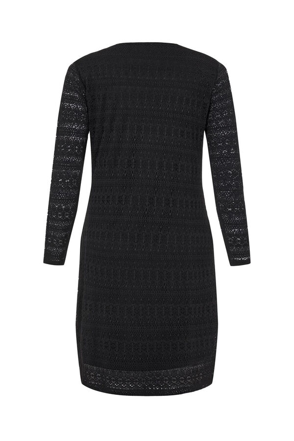 Evoked by Vila Vestido curto curvilíneo manga comprida Preto