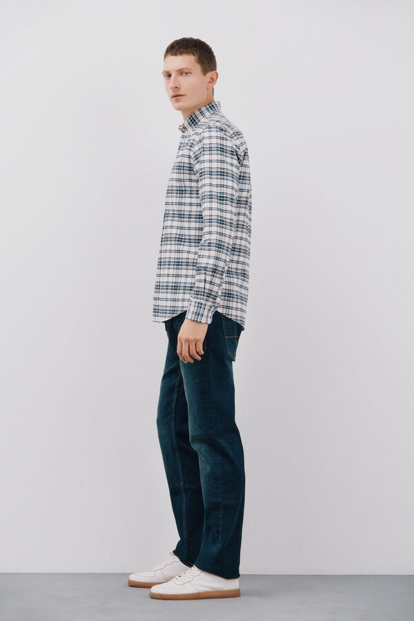 Cortefiel Camisa oxford xadrez Azul