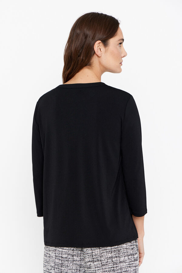 Cortefiel Camiseta b&aacute;sica fluida Negro