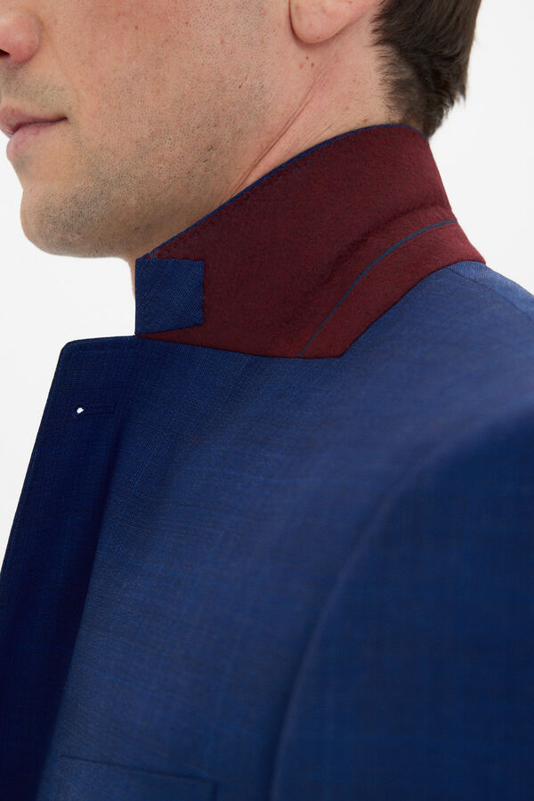 Cortefiel Blazer quadrado slim fit Azul