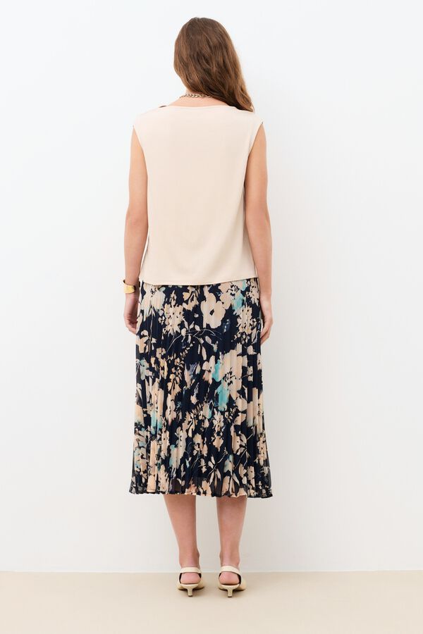 Caroll Camiseta sin mangas Tsatin Beige