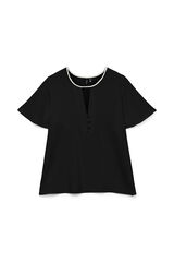 Vero Moda Camisa fluida de manga corta Preto