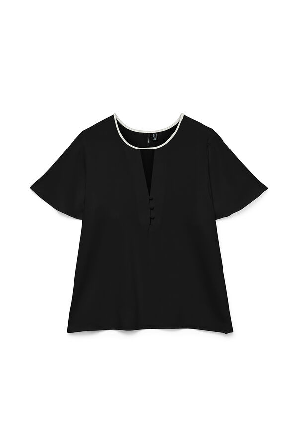 Vero Moda Camisa fluida de manga corta Preto