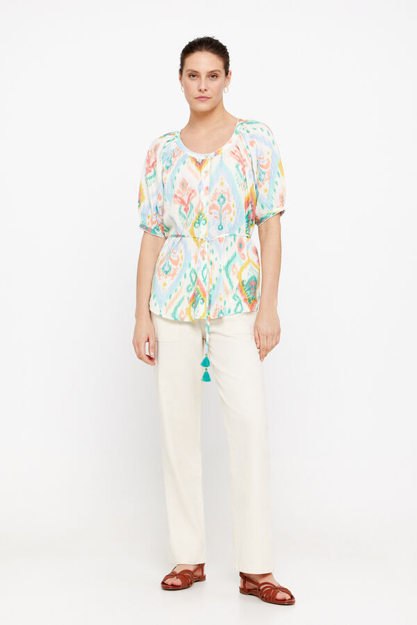 Cortefiel Blusa estampada Impress&atilde;o