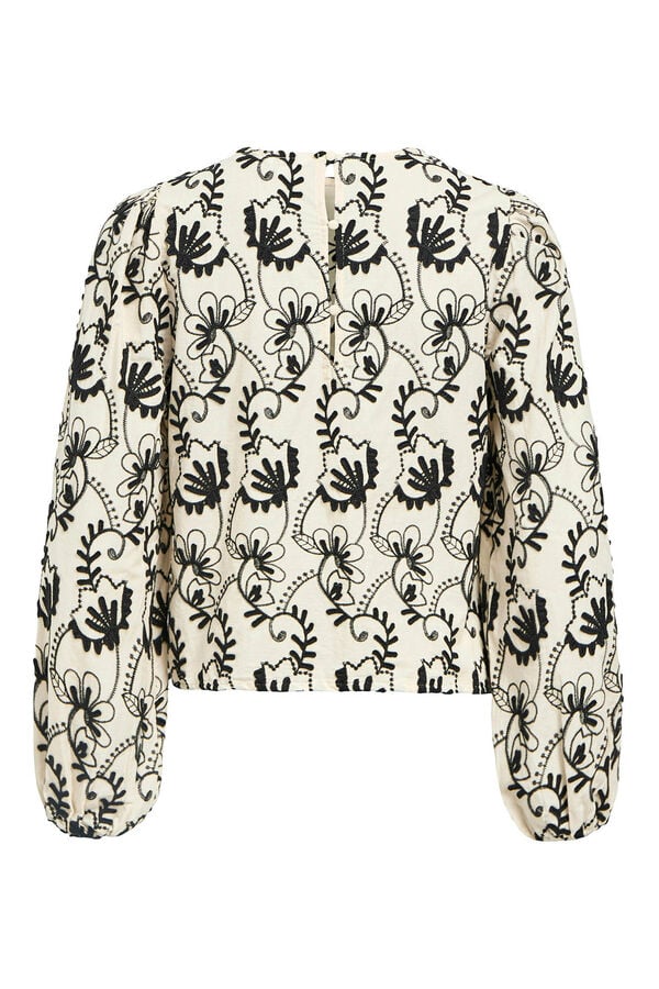 Object Blusa tejido bordado Estampado beige
