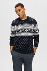 Selected Jersey de punto cuello redondo Gris oscuro