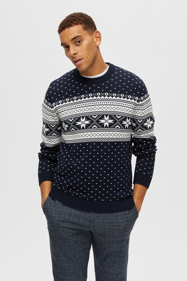 Selected Jersey de punto cuello redondo Gris oscuro