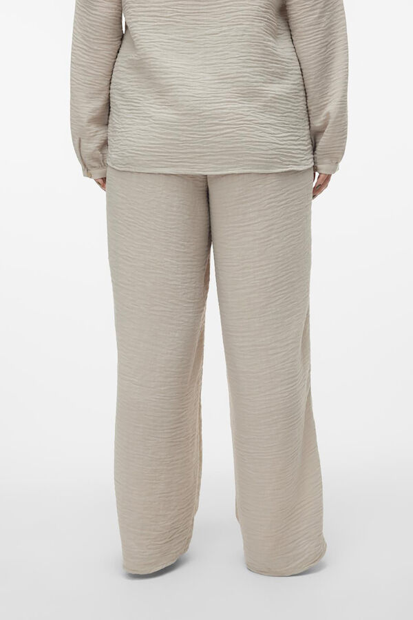 Vero Moda Curve Pantal&oacute;n largo de lino talla grande Gris