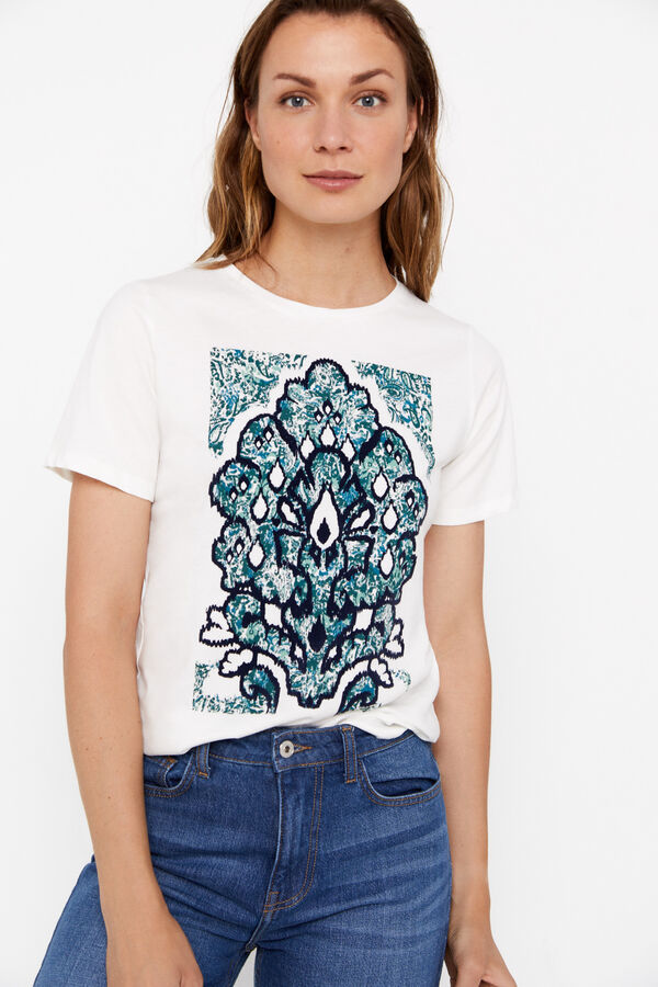 Cortefiel T-shirt estampada algod&atilde;o Impress&atilde;o