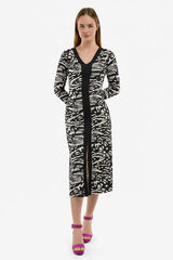 Cupl&eacute; Vestido cenefa punto Estampado blanco