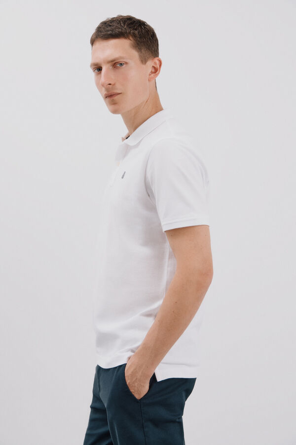 Cortefiel Polo b&aacute;sico piqu&eacute; slim Blanco