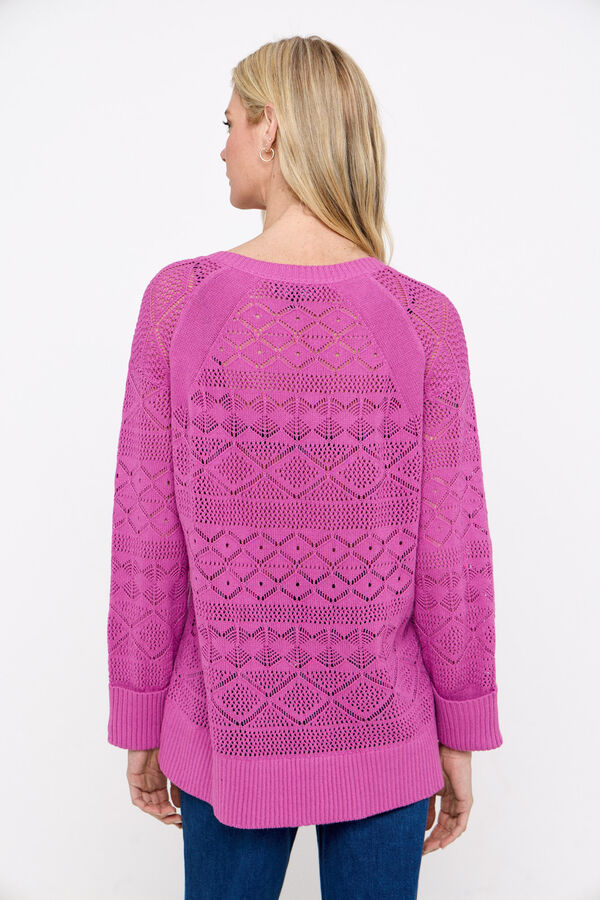 Cortefiel Jersey calado pico Rosa