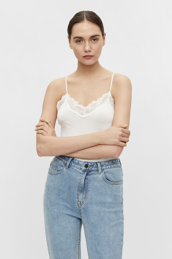 Object Camisola com renda Branco
