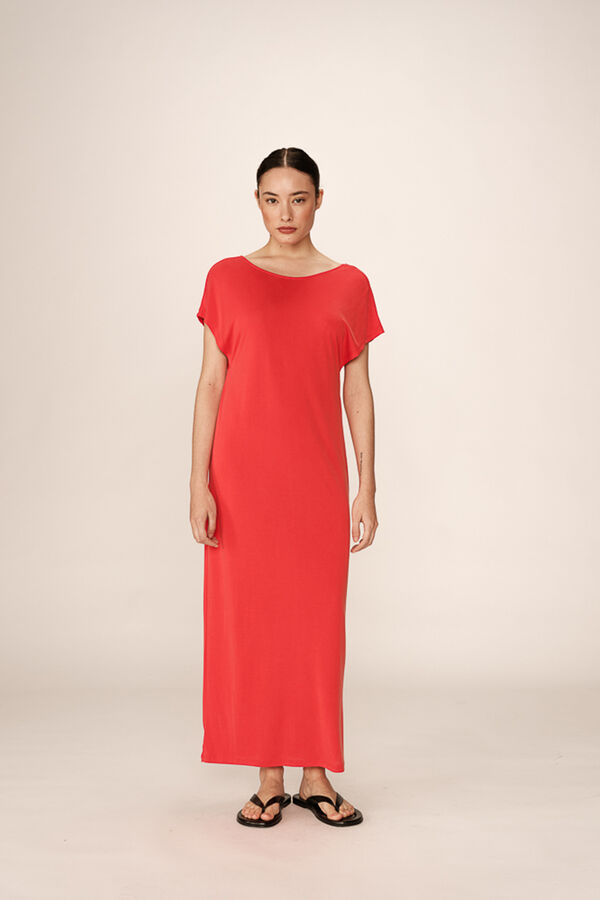 Grace & Mila Vestido largo b&aacute;sico en modal Rojo