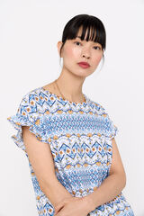 Cortefiel T-shirt b&aacute;sica folhos Azul