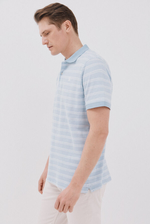 Cortefiel Polo oxford de rayas Azul