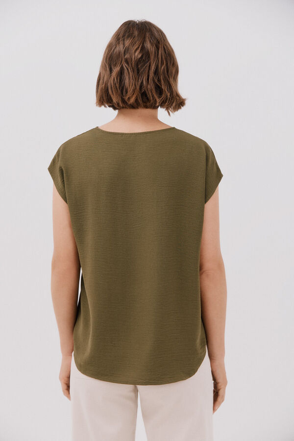 Cortefiel Blusa com detalhe canelado Verde