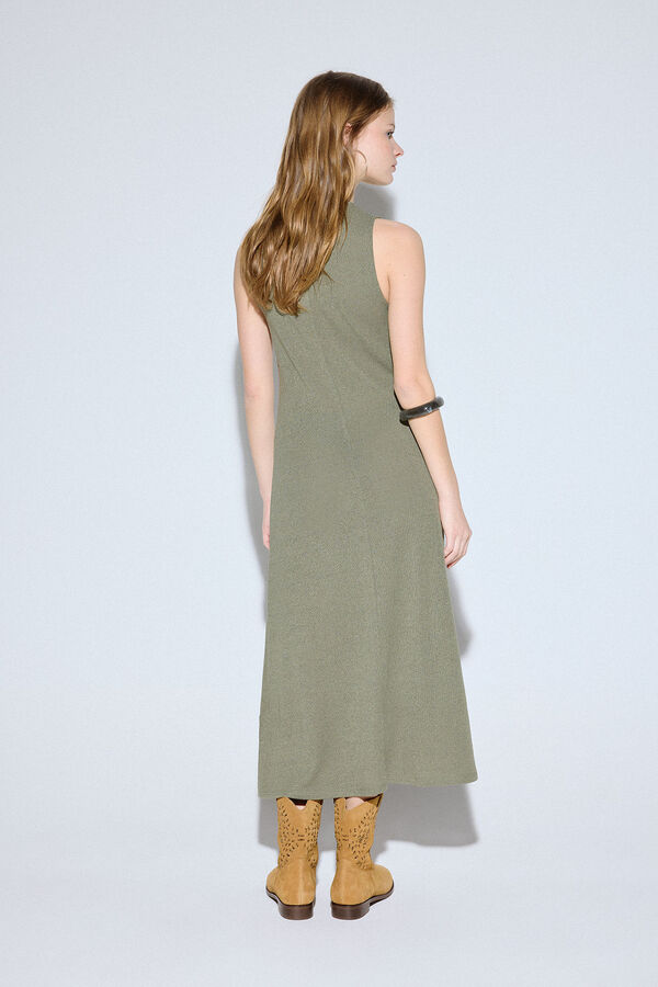 Slowlove Vestido b&aacute;sico estructura Kaki