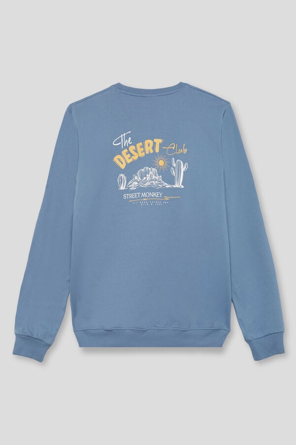 Street Monkey Sudadera de cuello redondo estampada Azul