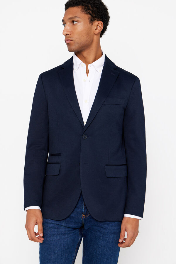 Cortefiel Americana de punto Azul marino