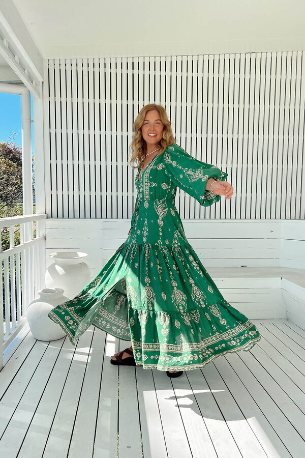 Jaase Vestido largo estampado Teresa Verde